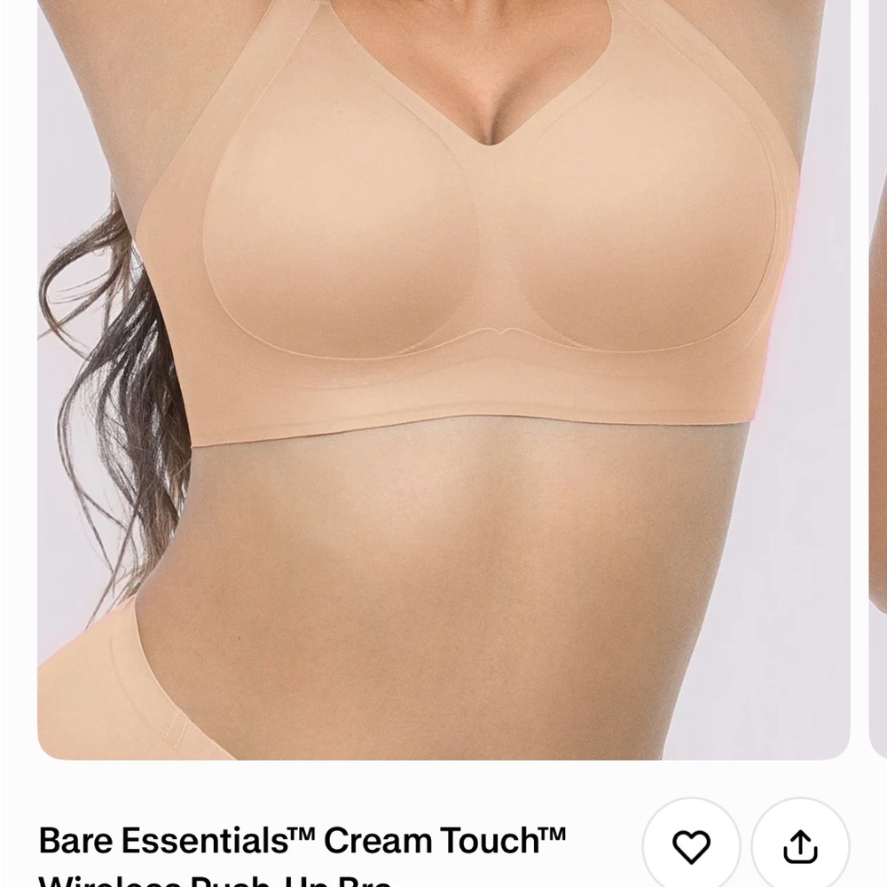 Bare Essentials Cream Wireless Comfort Bra, size 3x